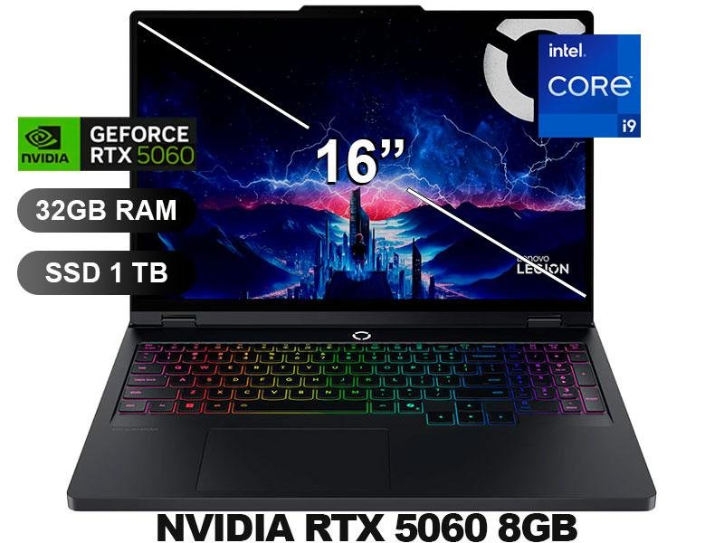 LAPTOP LENOVO LEGION PRO 5 16IRX10 I9-14900HX/ 32GB/ SSD1TB/ GeForce RTX 5060/ 16/ 83NN0058LM